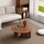 Table basse ronde polyvalente en panneau de fibres à densité moyenne pour divers styles d'intérieur, alliant le minimalisme moderne à l'élégance nordique, avec des dimensions de 31,5 po x 31,5 po x 13,98 po.