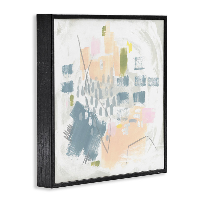 «Centric Pastel», estampe numérique encadrée par June Erica Vess, Giclée encadrée noir minuit, H 12 po x l 12 po