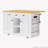 53inch Large Kitchen Island with 2 Bar Stools,Drop Leaf and Power Outlet-1784167425