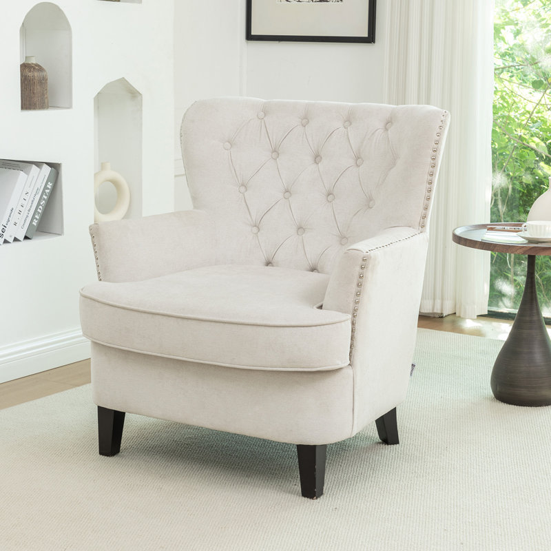 Acevedo Upholstered Accent Chair, Cream
