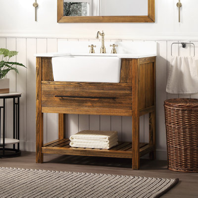 Pompierie 36'' Single Bathroom Vanity with Ceramic Top