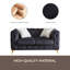 Canapé en velours de luxe 61,25 pouces avec boutons capitonnés Chesterfield avec 2 coussins et pieds en métal-390502635