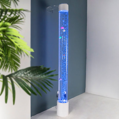 Bubble Lamp Night Light – Color-Changing with Fake Fish Effect, Compatible with Round Controller – Bubble Tube Lamp for Sensory Rooms and Kids’ Bedroom (Bubble Tube 4FT)