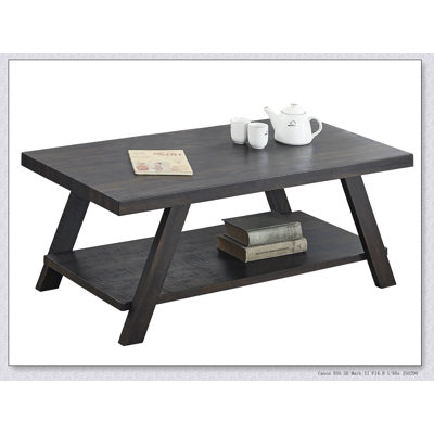 Athens Contemporary Two-Tone Wood Shelf Coffee Table by Ebern Designs