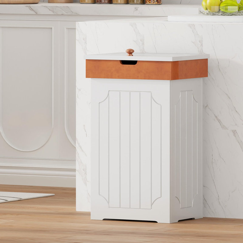Poubelle de cuisine 13 gallons, Blanc
