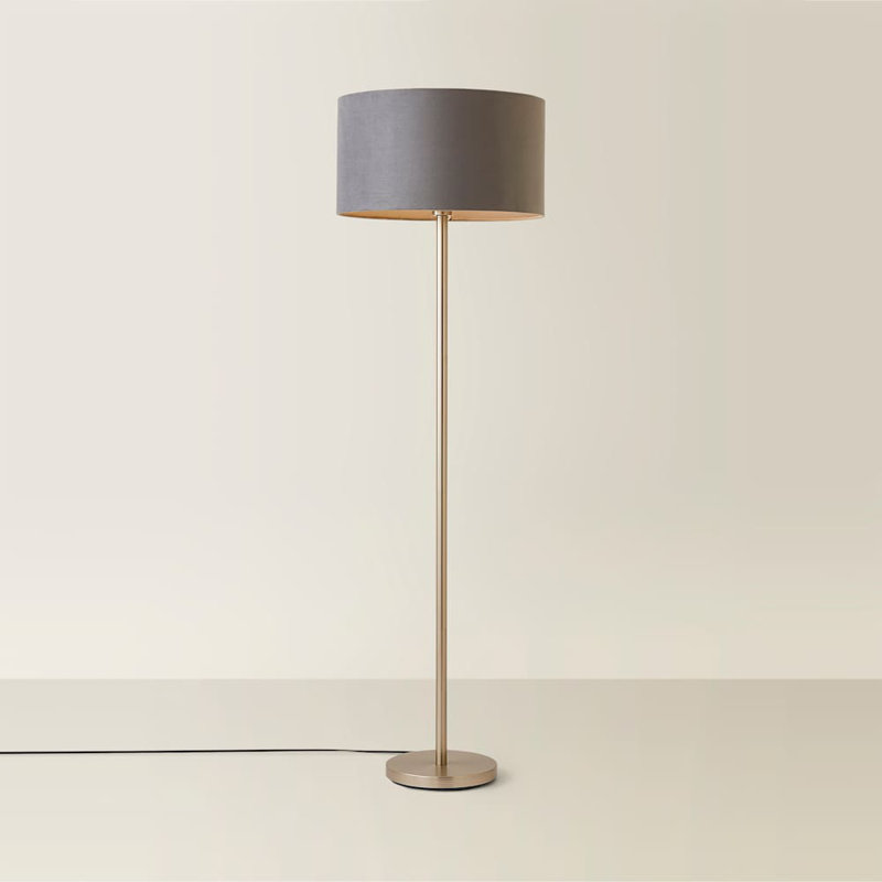 Pearletta Traditional Floor Lamp Set, Chrome, No, Grey