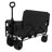 Black Steel 3-in-1 Folding Wagon Cart with Bench Seat, Canopy, and Storage Basket