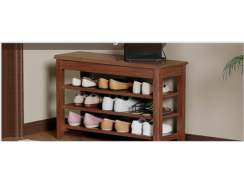 Solid wood shoe rack shoe bench