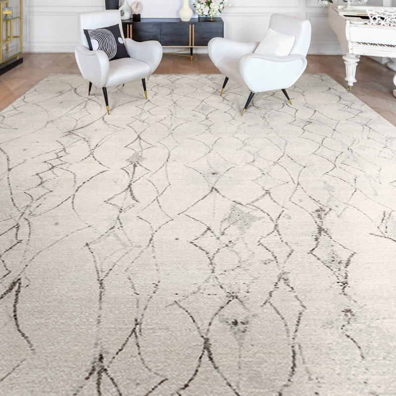 Geometric Area Rug in Blue, Rectangle 8' x 10'