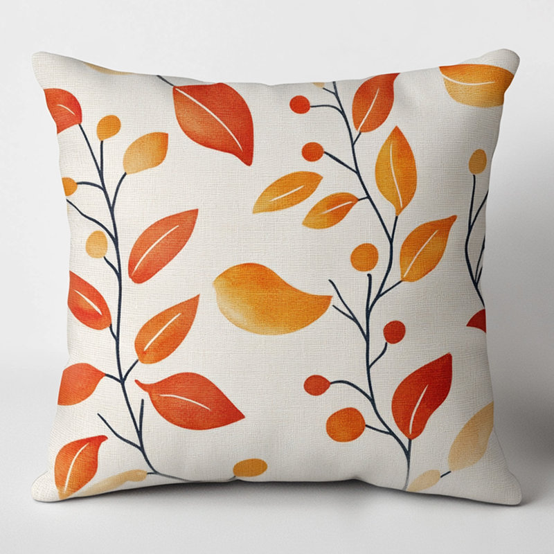 Nordic Style Orange Yellow Leaf Pillow