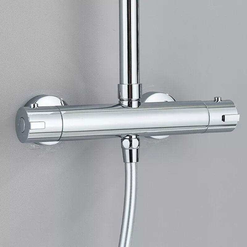 Aalin Thermostatic Expose Mixer Rigid Riser Wall Mounted Complete Shower System