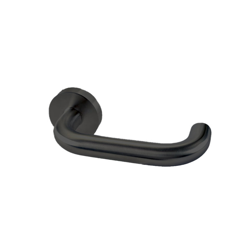Ensemble Alpine Lever 01 avec rose rond, 2,375 po, Noir satiné, Passage (couloir et garde-robe)