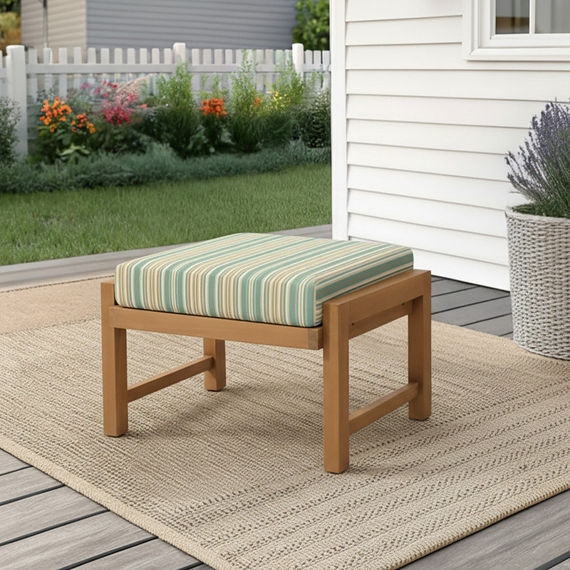 Coussin de remplacement pour repose-pieds d'extérieur Sunbrella, Gavin brume rayée