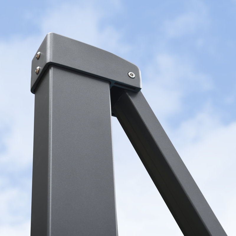 Parasol en porte-à-faux rectangulaire sans base 9 pi x 12 pi Pays-Bas, gris, Gris