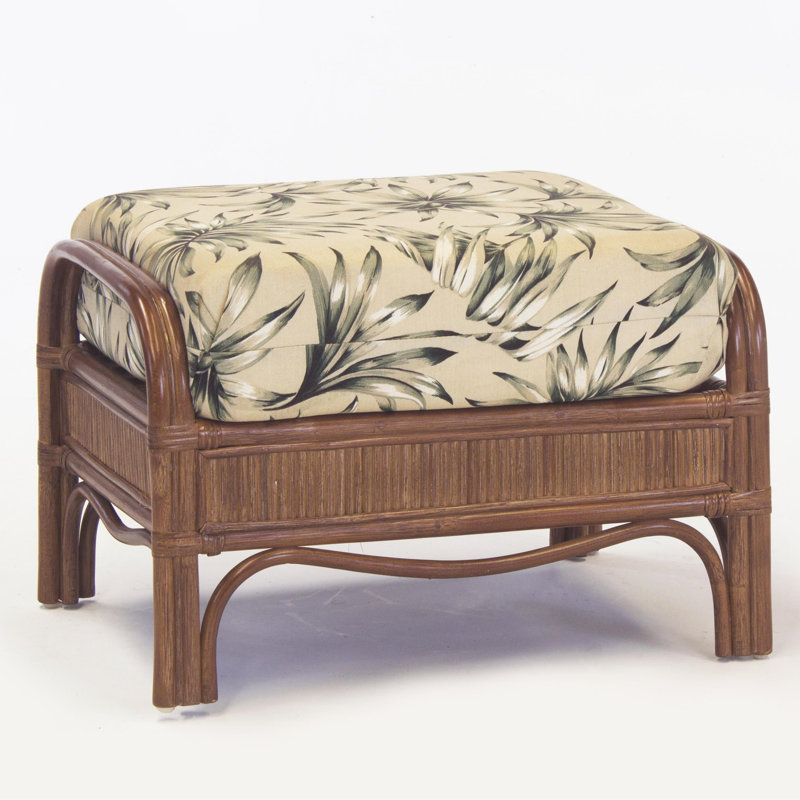 Wittig Upholstered Ottoman, Pecan, Sachi Pool Solid