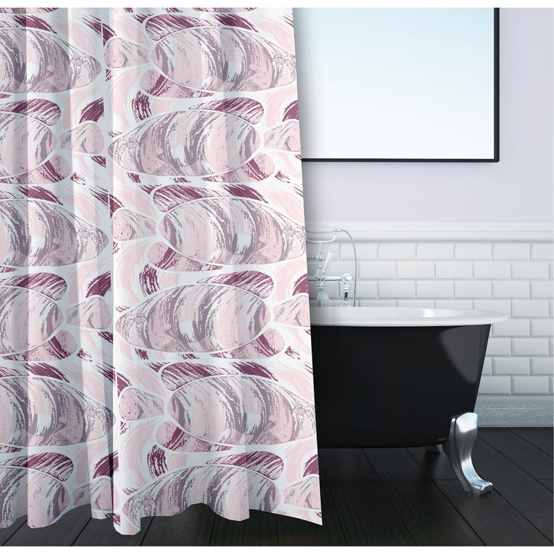Odelina Abstract Shower Curtain, Purple
