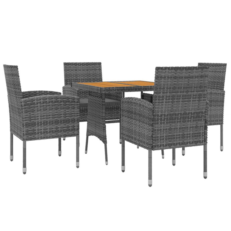Rectangular 4 - Person Dining Set, Gray, Gray
