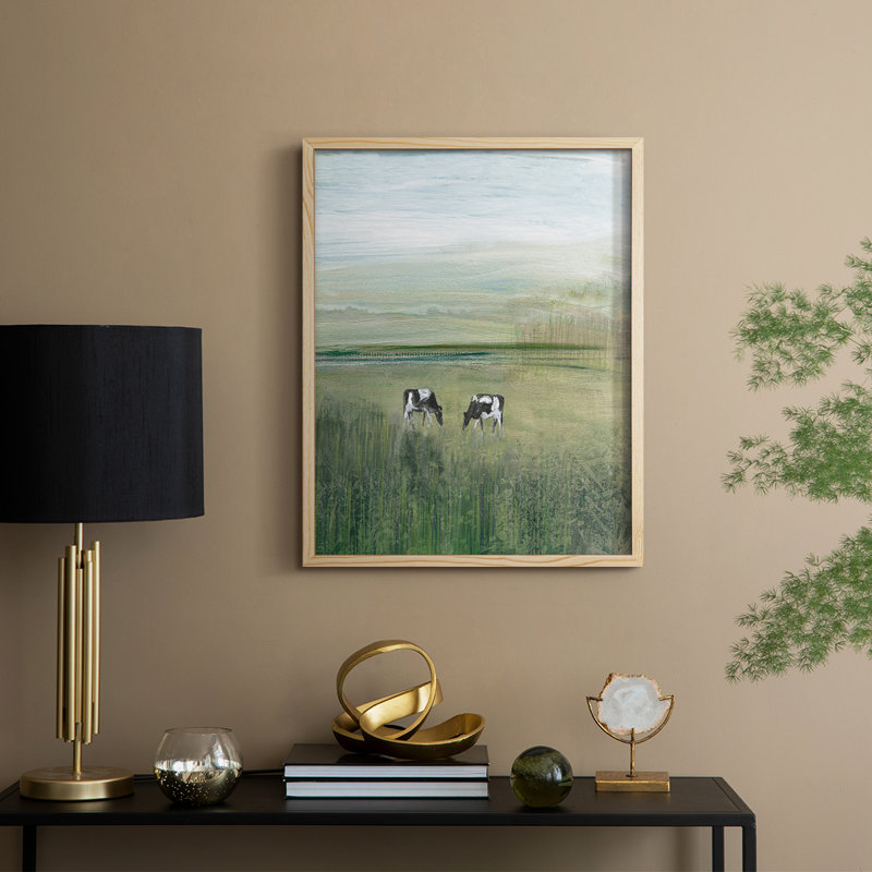 «Out to Pasture II», reproduction encadrée - bois massif