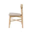 Ensemble de 2 chaises d'appoint rembourrées en tissu, brun clair et blanc délavé