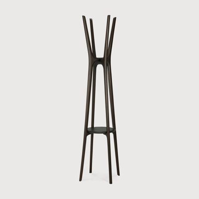 PI Solid Wood 4 - Hook Freestanding Coat Rack