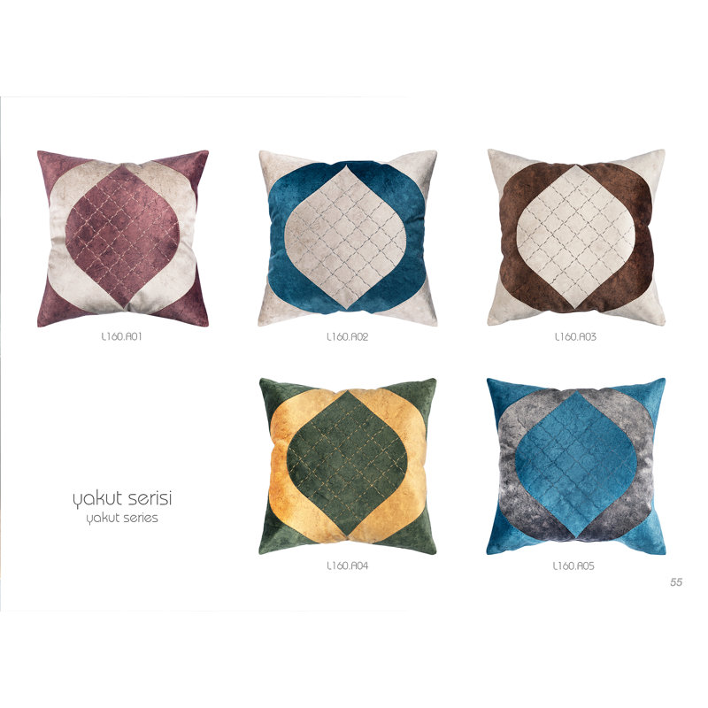 Yakut Square Cushion Cover, Blue/Dark Grey