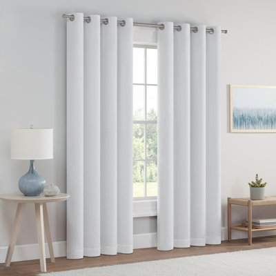 Eclipse Polyester Blackout Curtain Panel In White