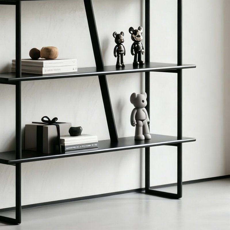 Étagère de présentation géométrique à 5 niveaux, H 70,87 po x l 23,62 po x P 11,81 po, Noir