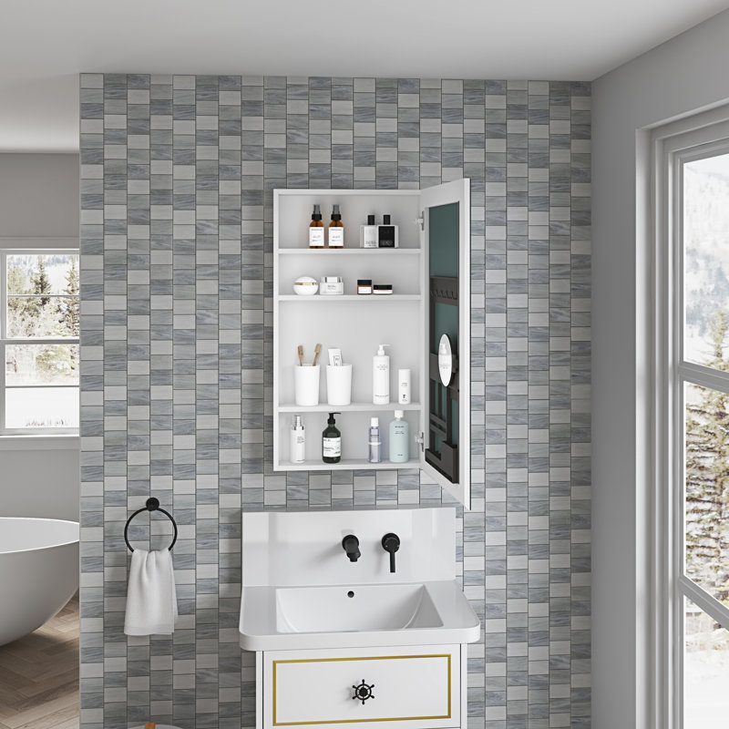 Armoire de salle de bain à ouverture à droite - miroir transparent et conception spacieuse H 36 po avec construction élégante