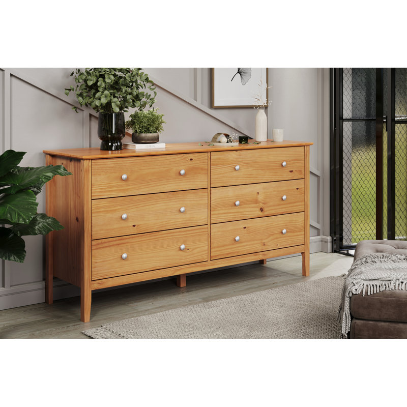Commode 6 tiroirs Arzell, Miel