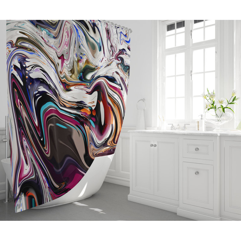 Abstract Shower Curtain, 93" H x 70" W