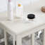 Élégante vitrine, blanc, poignée en métal rétro, armoire de rangement à tablettes en verre réglable, style, tablettes, blanc
