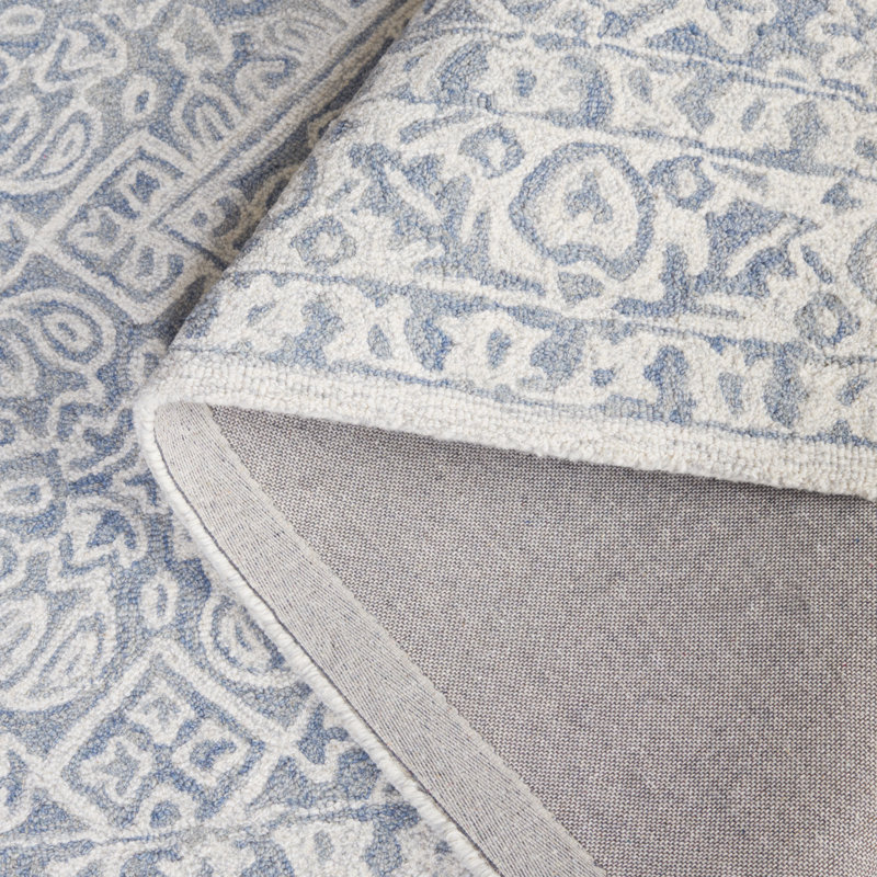 Dip Dye Hand Tufted Wool/Cotton Oriental Rug in Gray/Ivory, Rectangle 5' x 8'