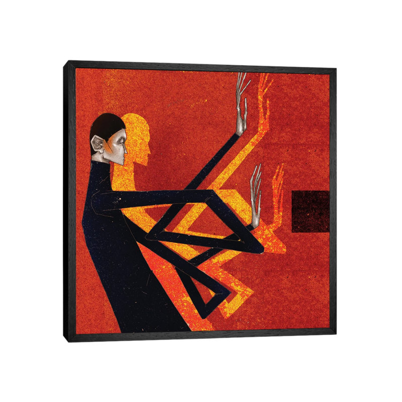 Voguer I by DEMÖ - Painting on Canvas, 66.04cm H x 66.04cm W x 3.81cm D, Black Framed