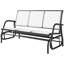 Banc oscillant d'extérieur pour 3 personnes, siège en filet respirant, structure en acier thermolaqué, gris, idéal pour un filet en bord de piscine, un coffre-fort en métal et une évasion coulissante confortable