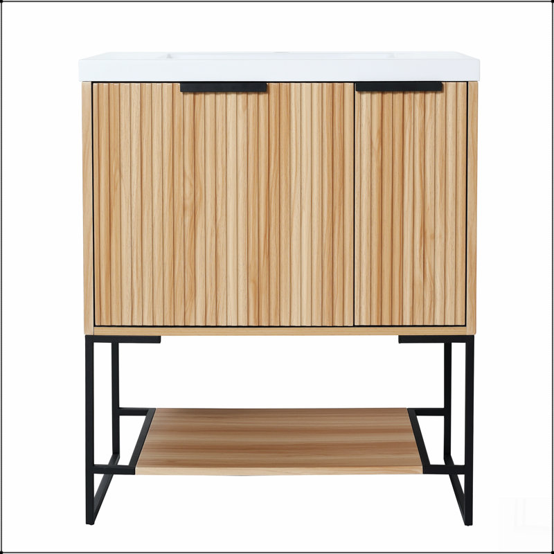 Meuble-lavabo autoportant de 30 pouces avec lavabo en résine, 30 x 18, (W99951318)