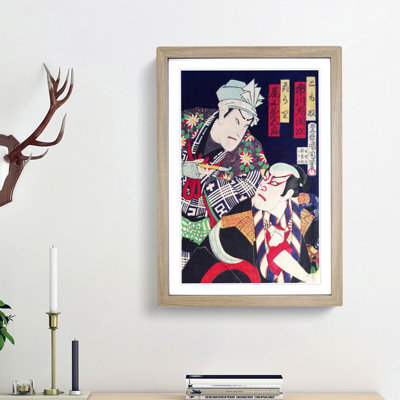 Two Actors by Toyohara Kunichika - Framed Print