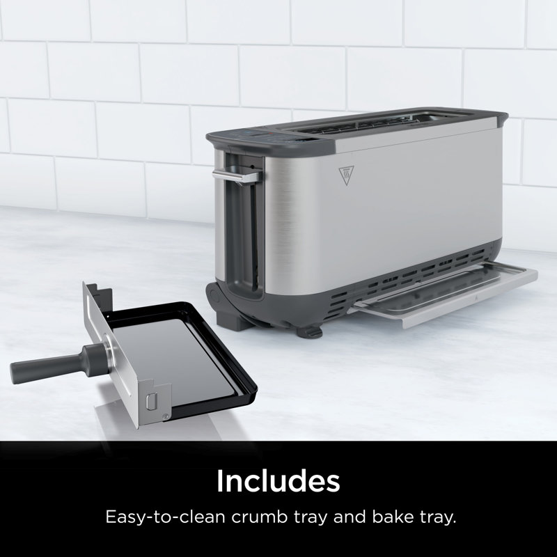Ninja Ninja Foodi 2-in-1 Flip Toaster, 2-Slice Capacity, Compact Toaster Oven with Reheat and Defrost Functions, 1500 Watts, Stainless Steel