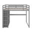 Lit mezzanine double avec tablettes et DEL-633074854