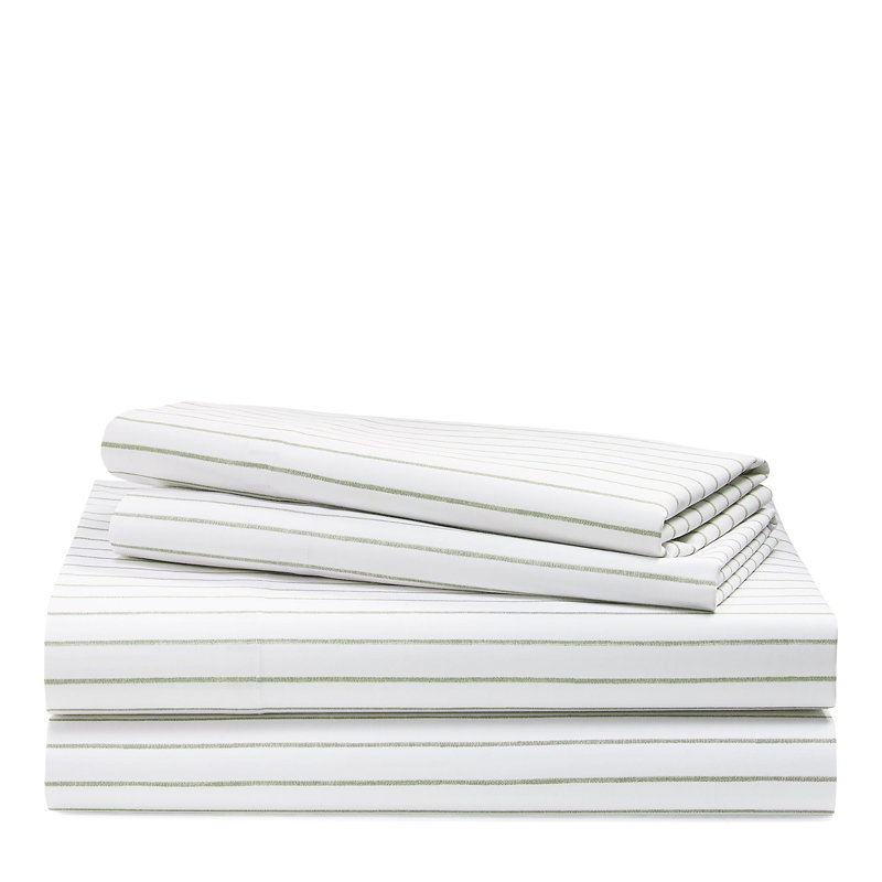 Ensemble de draps 100% coton Spencer, Très grand californien, Sauge