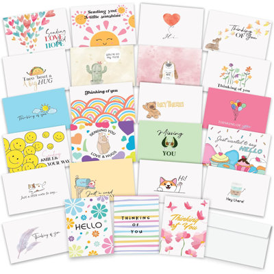24 Thinking of You Greeting Cards with Unique Designs and Inspiring Words