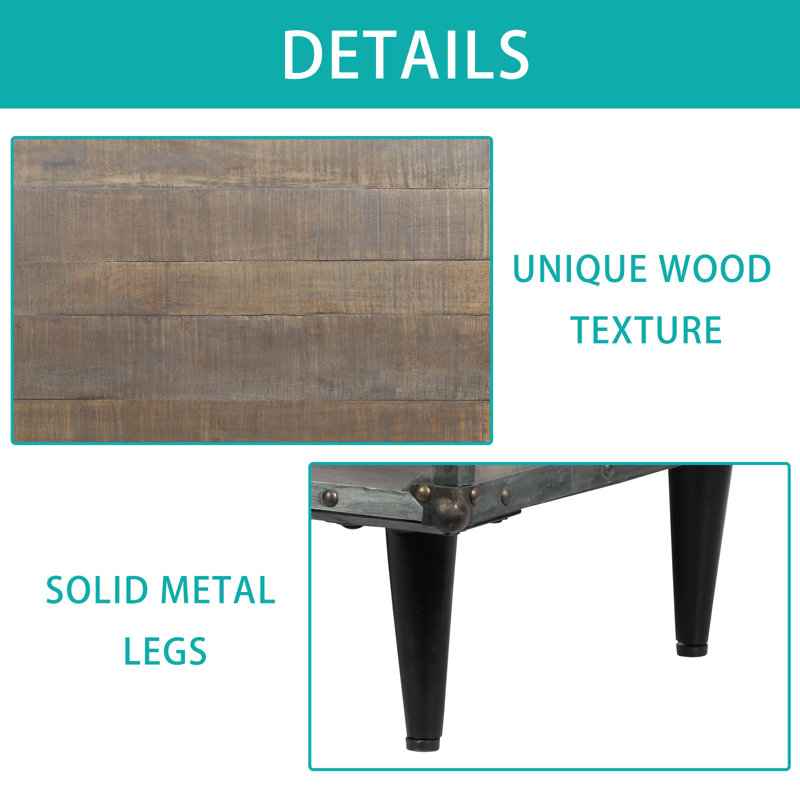 Verdel Solid Wood Single Coffee Table, Gray Wash