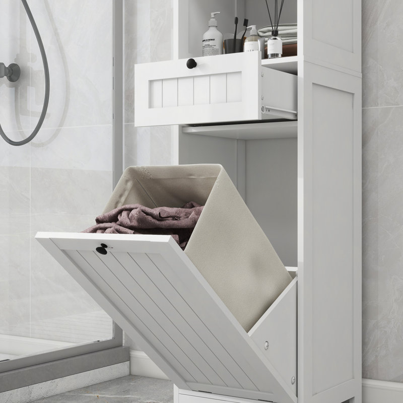 Armoire de trieur de linge inclinable à un compartiment et un tiroir