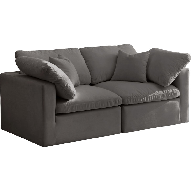 Atis 70'' Velvet Loveseat, Grey Velvet