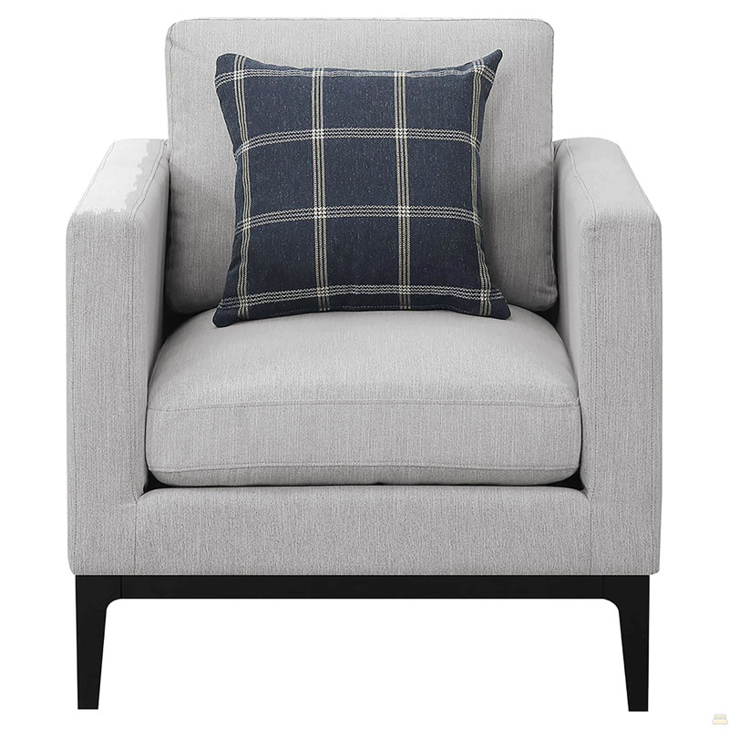 Chaise à dossier coussiné gris clair
