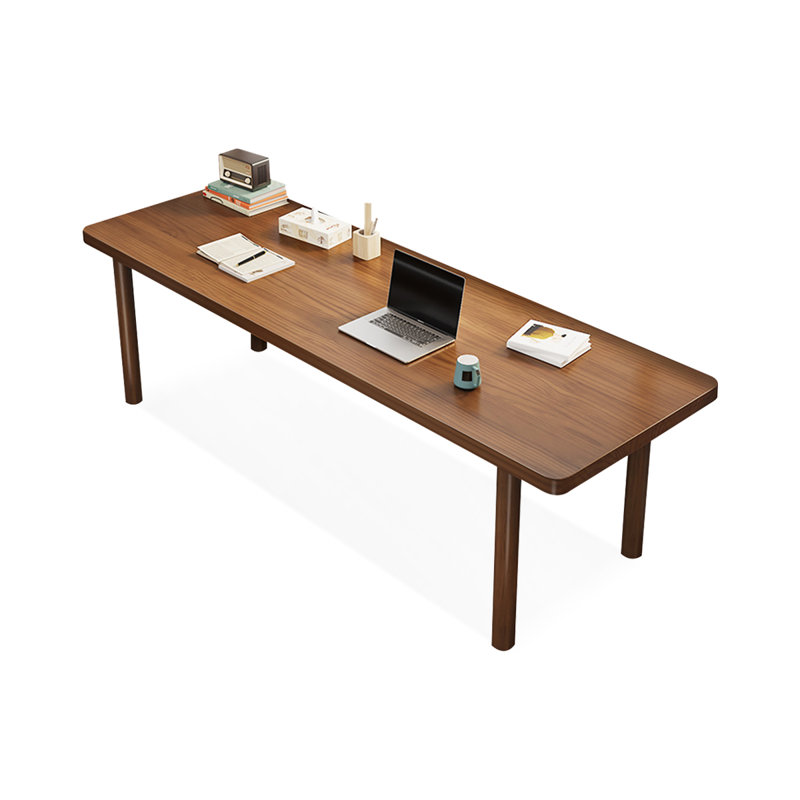 Bureau rectangulaire en bois massif brun noisette, H 29,53 po x l 86,61 po x P 23,62 po