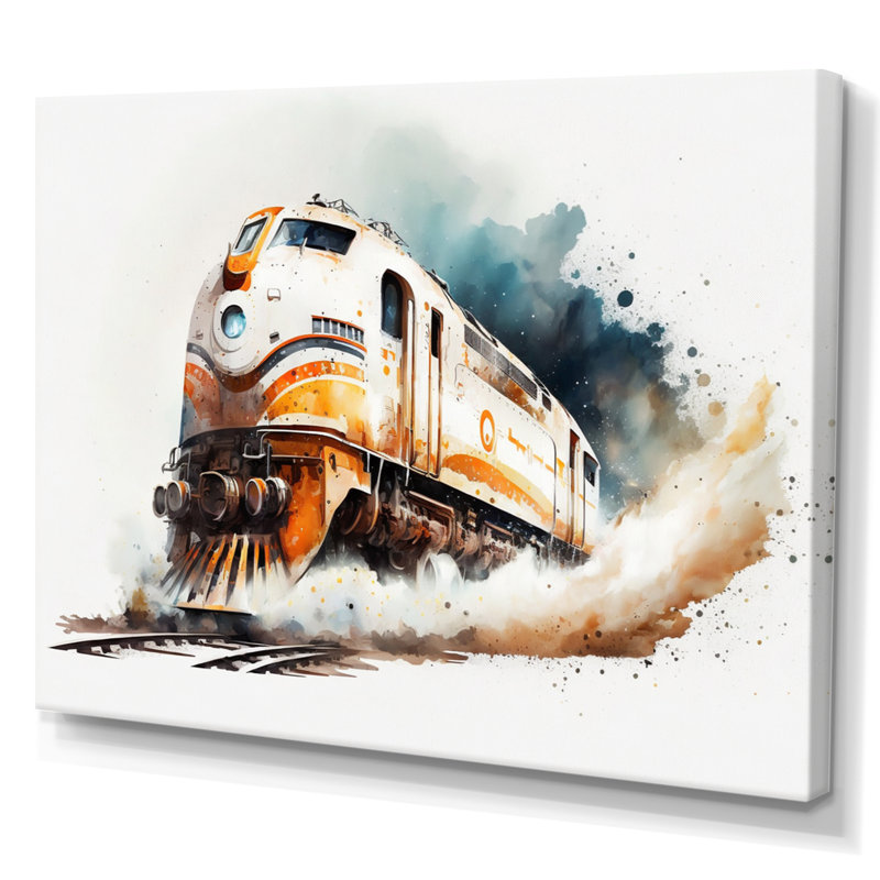 Train sur les rails - train de transport, reproduction d'art sur toile, L 40 po x H 30 po, Toile tendue