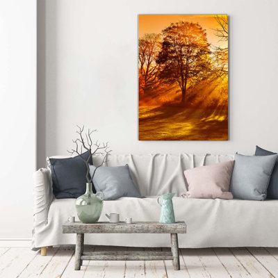 Park In The Fall - Wrapped Canvas Print