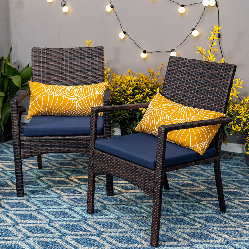 4 - Person Patio Dining Set Square Table with Cushions Included, No, None