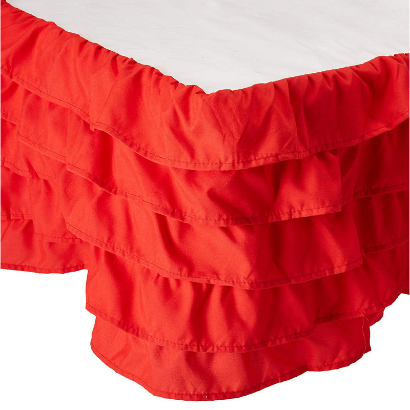 Booker Ruffled Wrap Around Bed Skirt, Red, King