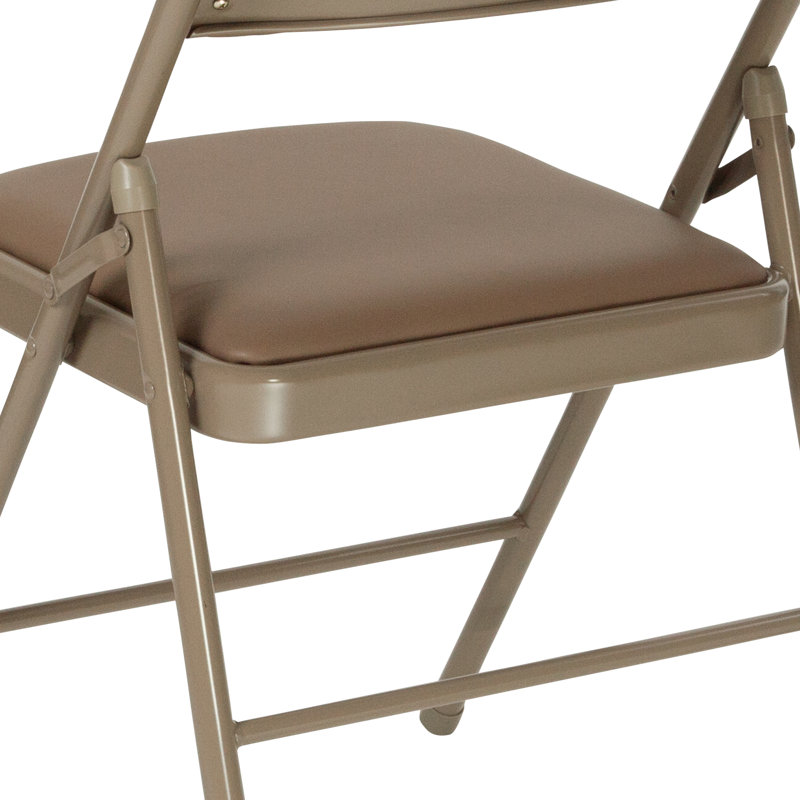 Chaise pliante en vinyle, Beige